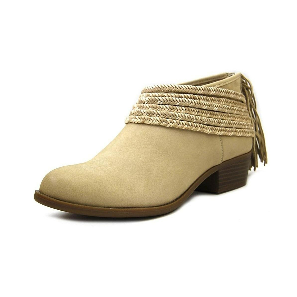 BCBG Womens Generation Fringed Genuine Leather Ankle Booties 7 M Boho Chic